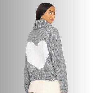 GOGO Heart Cardi (Grey and Pink) - One Size